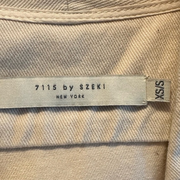 7115 by Szeki Pockets Long Coat, Sand Beige, XS/S, EUC - Picture 11 of 13